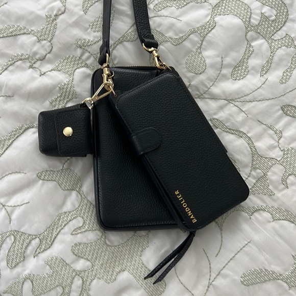 NEW Bandolier iPhone/wallet/ AirPod crossbody leather bag set